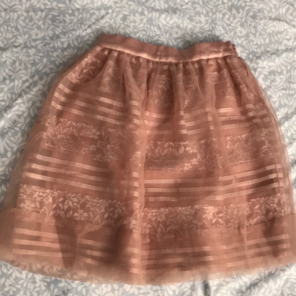 Bebe Skirt Stripe Lace & Overlay‎ Magnolia Frost